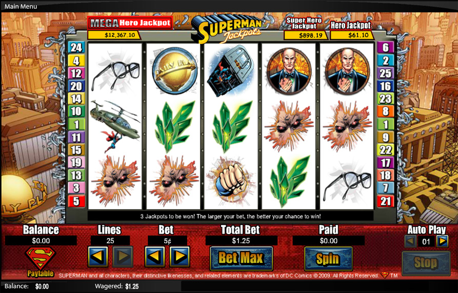 Superman jackpots amaya casino slots games
